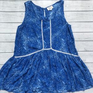Love J Blue peplum sleeveless top-sz M